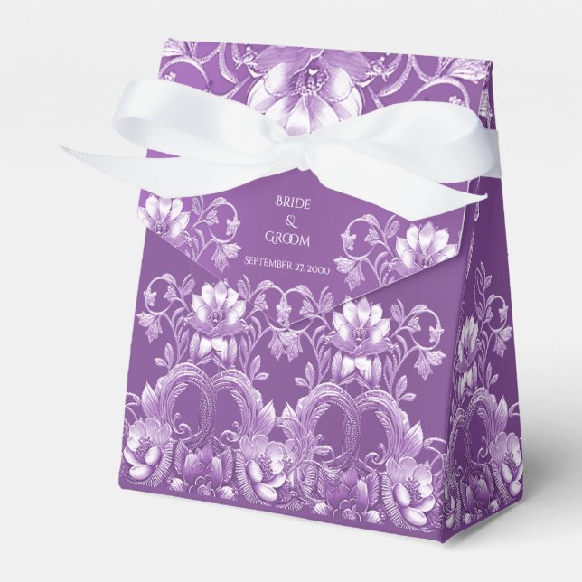 Lila Blumengeweihe Geschenkschachtel (Vorderseite)