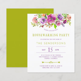 Lila Blumenhaus Party Einladung