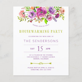 Lila Blumenhaus Party Einladung