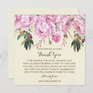 lila Blumenhochzeit danke Ihnen Empfang-Karte Einladung