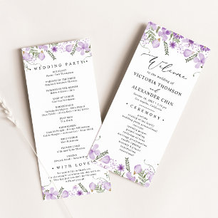 Lila Blumenhochzeit Programm