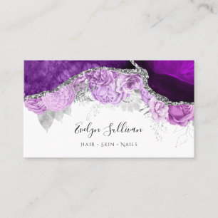 lila Blumenkarte Visitenkarte