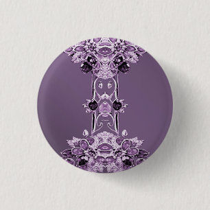 Lila Blumenknopf Button