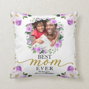 Lila Blumenkranz Beste Mutter Aller Zeiten Muttert Kissen