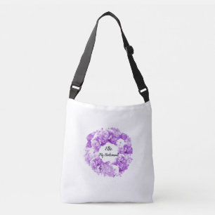 Lila Blumenkranz Brautjungfer-Tasche Tragetaschen Mit Langen Trägern