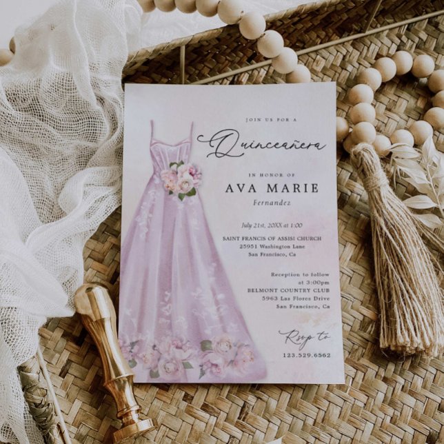 Lila Blumenkranz GeburtstagsFoto Einladung (Von Creator hochgeladen)