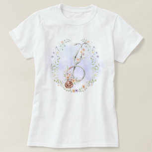 Lila Blumenkranz-Stethoskop T-Shirt