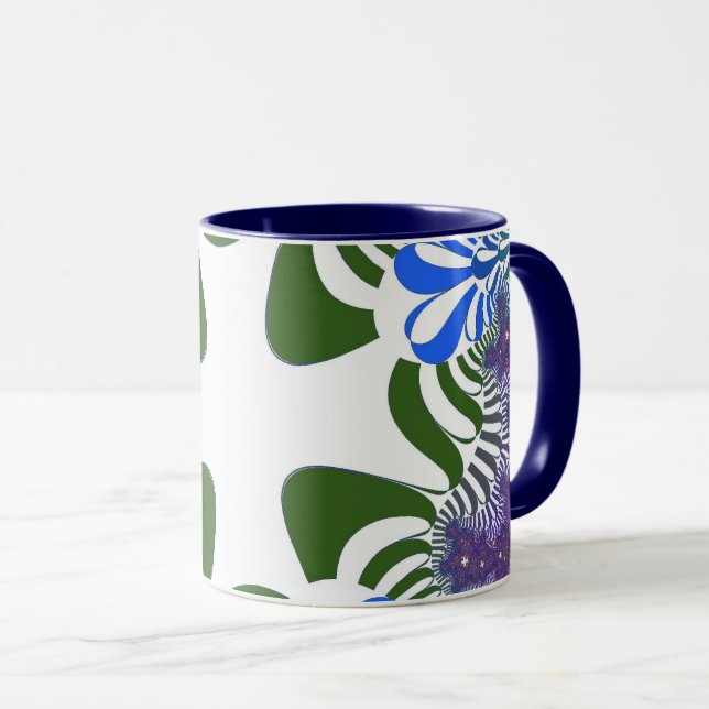 Lila Blumenkreuz Tasse (VorderseiteRechts)