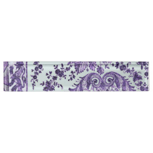 Lila Blumenlatte Namensplakette