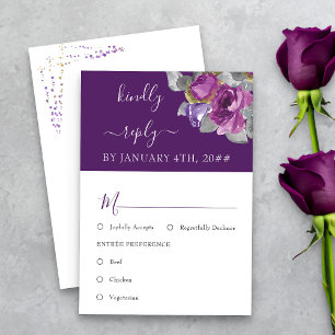 Lila Blumenmahlzeit RSVP