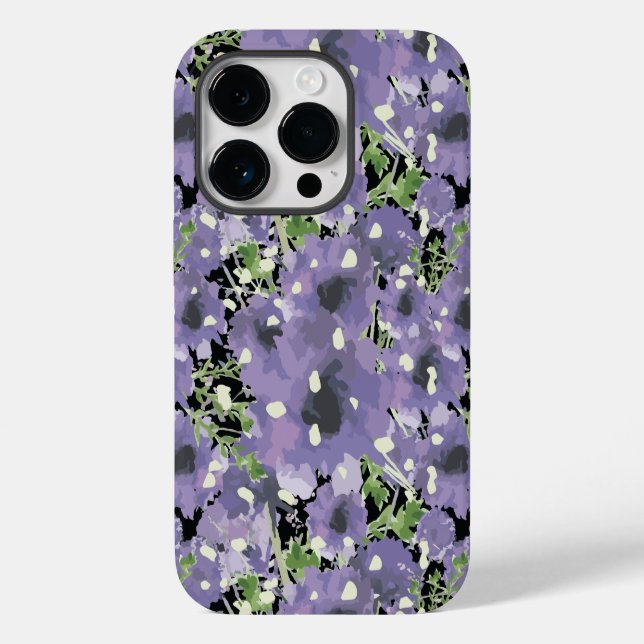 Lila Blumenmuster Case-Mate iPhone Hülle (Rückseite)