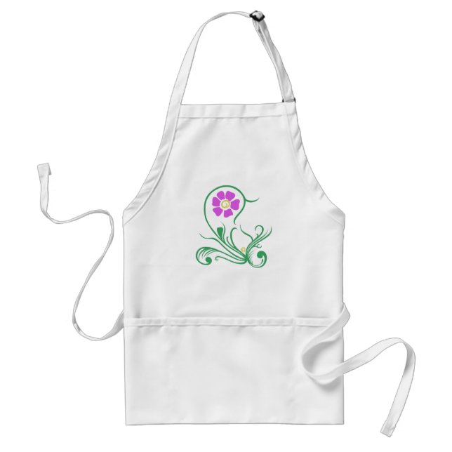 Lila Blumenmuster der Blume Schürze (Vorne)