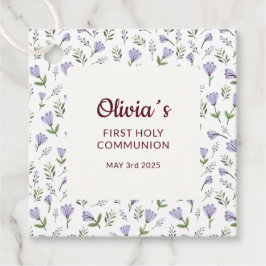 Lila Blumenmuster Erste Kommune Geschenkanhänger