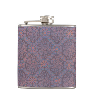 Lila Blumenmuster Flachmann