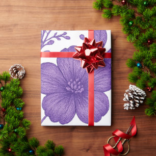 lila Blumenmuster Geschenkpapier