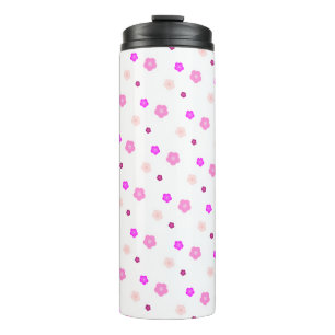 Lila Blumenmuster im Frühjahr Thermosbecher