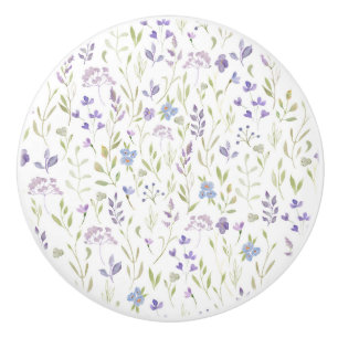 Lila Blumenmuster  Keramikknauf