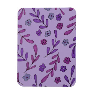 Lila Blumenmuster Magnet