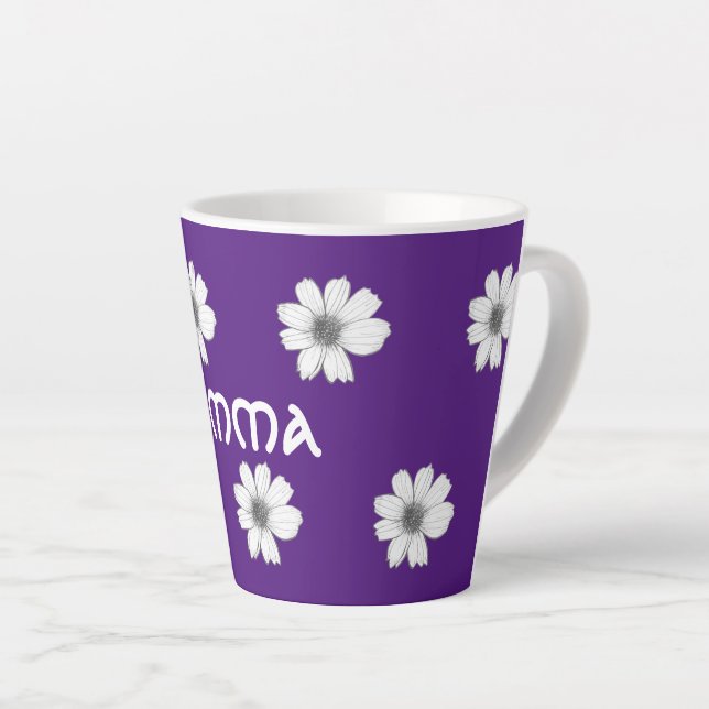 Lila Blumenmuster Milchtasse (Rechte Ecke)