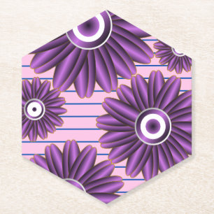 Lila Blumenmuster modernes abstraktes Blumendesign Untersetzer