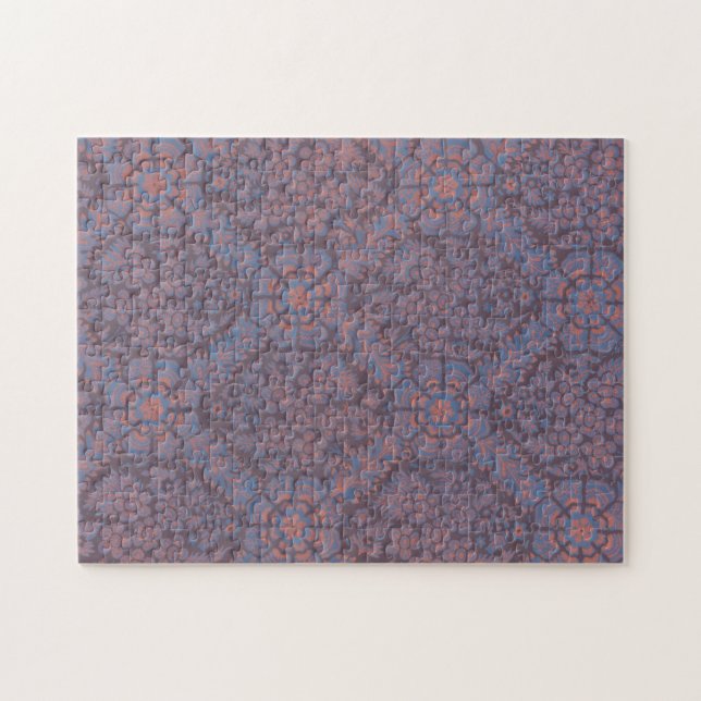 Lila Blumenmuster Puzzle (Horizontal)