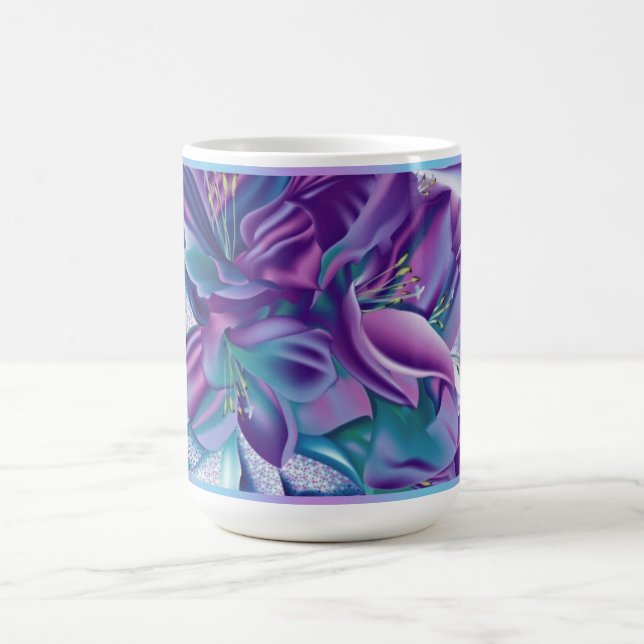 Lila Blumenmuster-Tasse Tasse (Mittel)