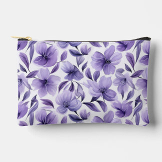 Lila Blumenmuster Zubehörtasche