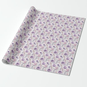 Lila Blumenpapier Geschenkpapier