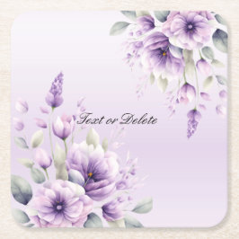 Lila Blumenpapier mit Aquarellfarbe Untersetzer