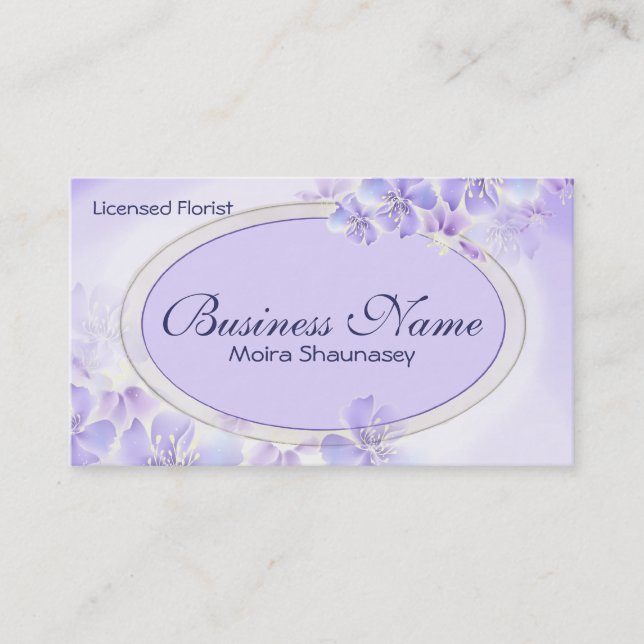 Lila Blumenpastete Visitenkarte (Vorderseite)