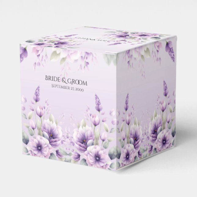 Lila Blumenpracht Box Geschenkschachtel (Vorderseite)