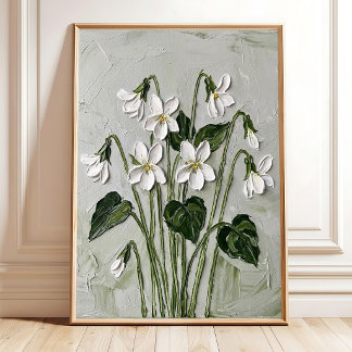Lila Blumenprint Kunst Leinwand Wanddekoration Poster