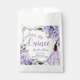 Lila BlumenPrinzessin Silver Quinceñera 16 15 Geschenktütchen