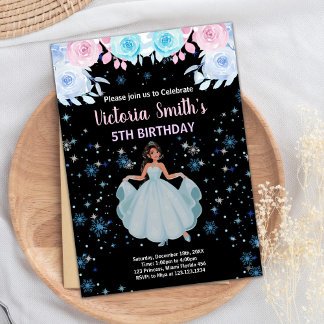 lila BlumenPrinzessin zum Geburtstag Einladungen