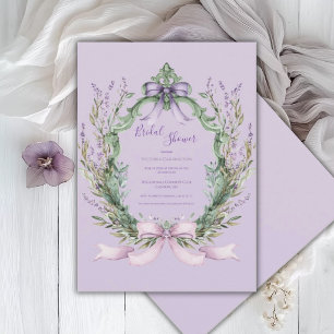 Lila Blumenrahmen Eleganter Bogen Brautparty  Einladung