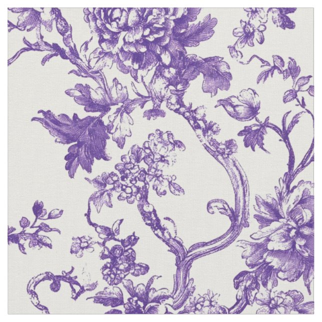 Lila Blumenranken-Toile Stoff (Nahaufnahme)
