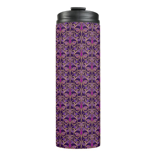 lila blumenreich thermosbecher (Vorderseite)