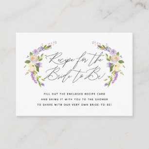 Lila Blumenrezept-Anweisungen, damit Braut ist Begleitkarte