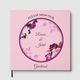 Lila Blumenring Wedbook Gästebuch