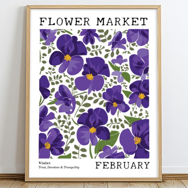 Lila Blumenrübe Februar Geburtsmarkt Blume Poster (Von Creator hochgeladen)