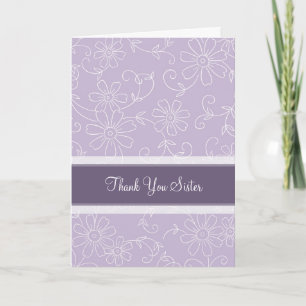 Lila Blumenschwester Vielen Dank Trauzeugin Card Dankeskarte