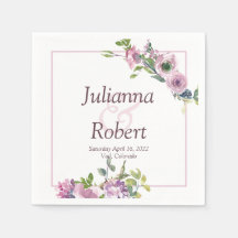 Lila Blumenservietten