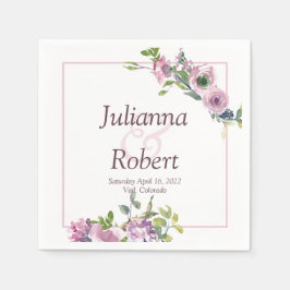 Lila Blumenservietten Serviette