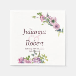 Lila Blumenservietten Serviette