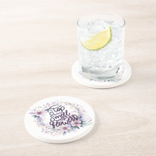 Lila Blumenstopp und Geruch der Blume Getränkeuntersetzer