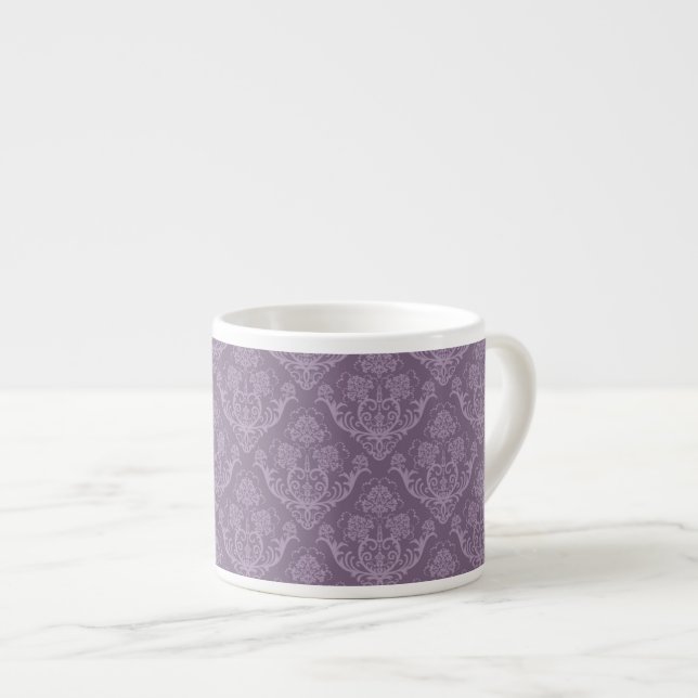 Lila Blumentapete Espressotasse (Vorderseite Rechts)