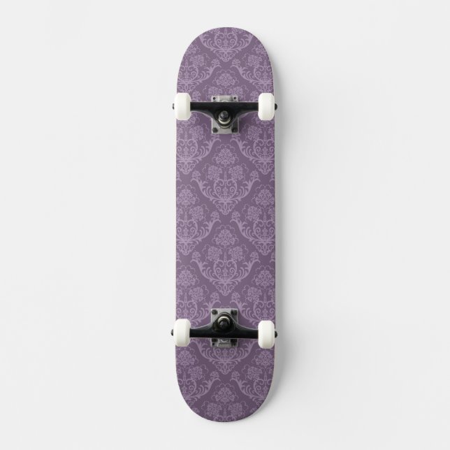 Lila Blumentapete Skateboard (Vorderseite)