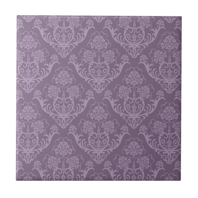 Lila Blumenwallpaper Fliese (Vorderseite)