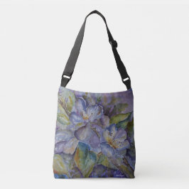 Lila Blumenwatercolor-Kreuz-Körper-Taschen-Tasche Tragetaschen Mit Langen Trägern