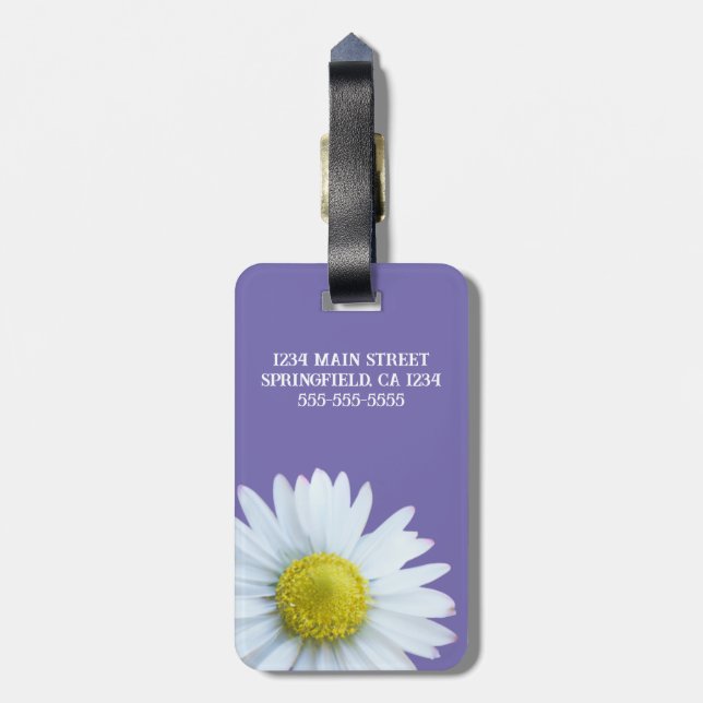 Lila, blumenweiße Farbe Gepäckanhänger (Rückseite vertikal)